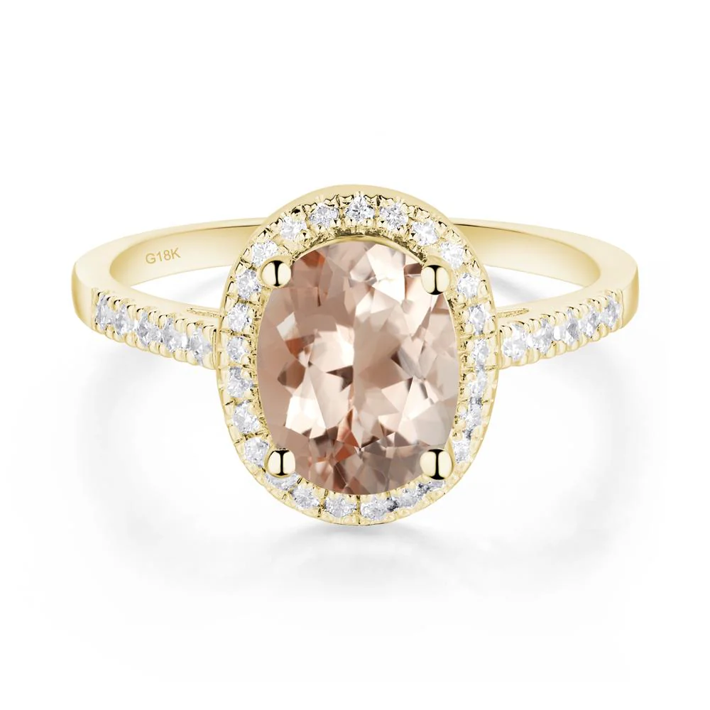 Oval Morganite Halo Ring - Image 9