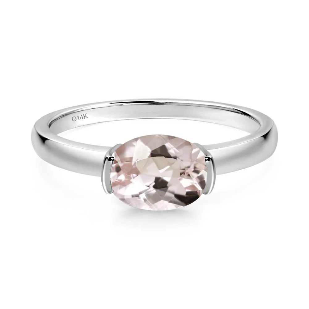 Oval Morganite Horizontal Engagement Ring