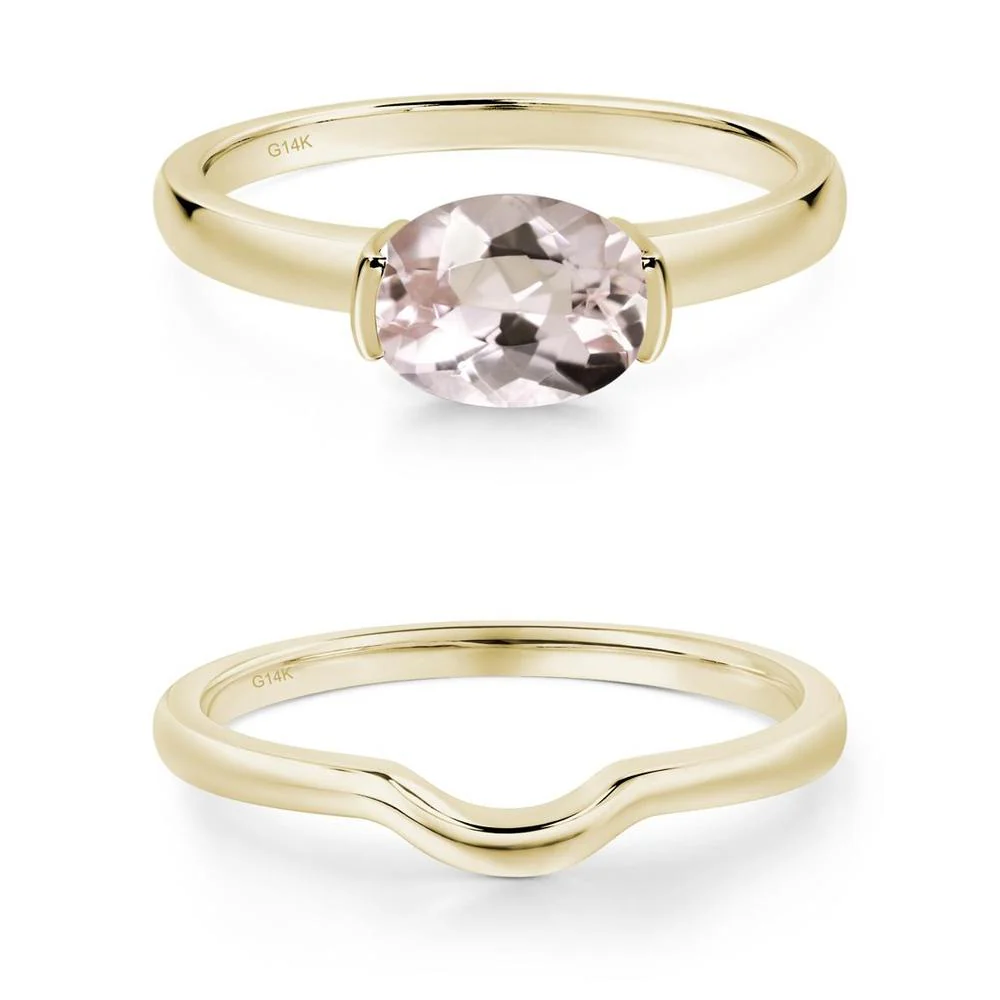 Oval Morganite Horizontal Engagement Ring - Image 17