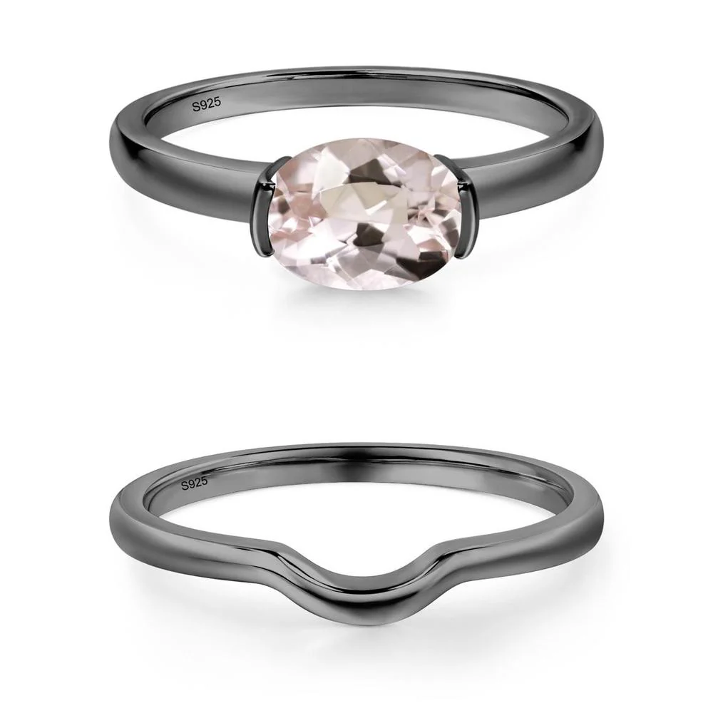 Oval Morganite Horizontal Engagement Ring - Image 19