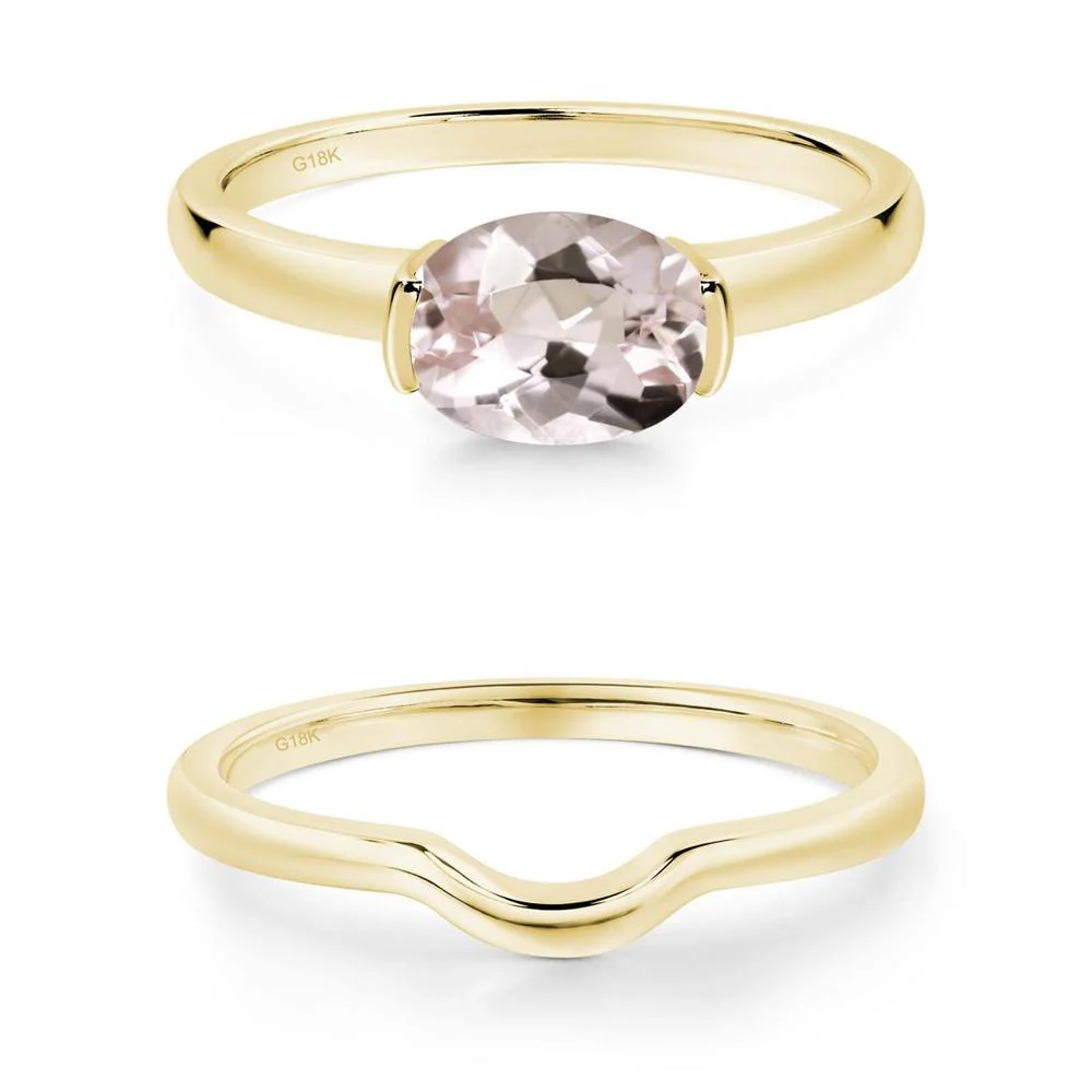 Oval Morganite Horizontal Engagement Ring - Image 25