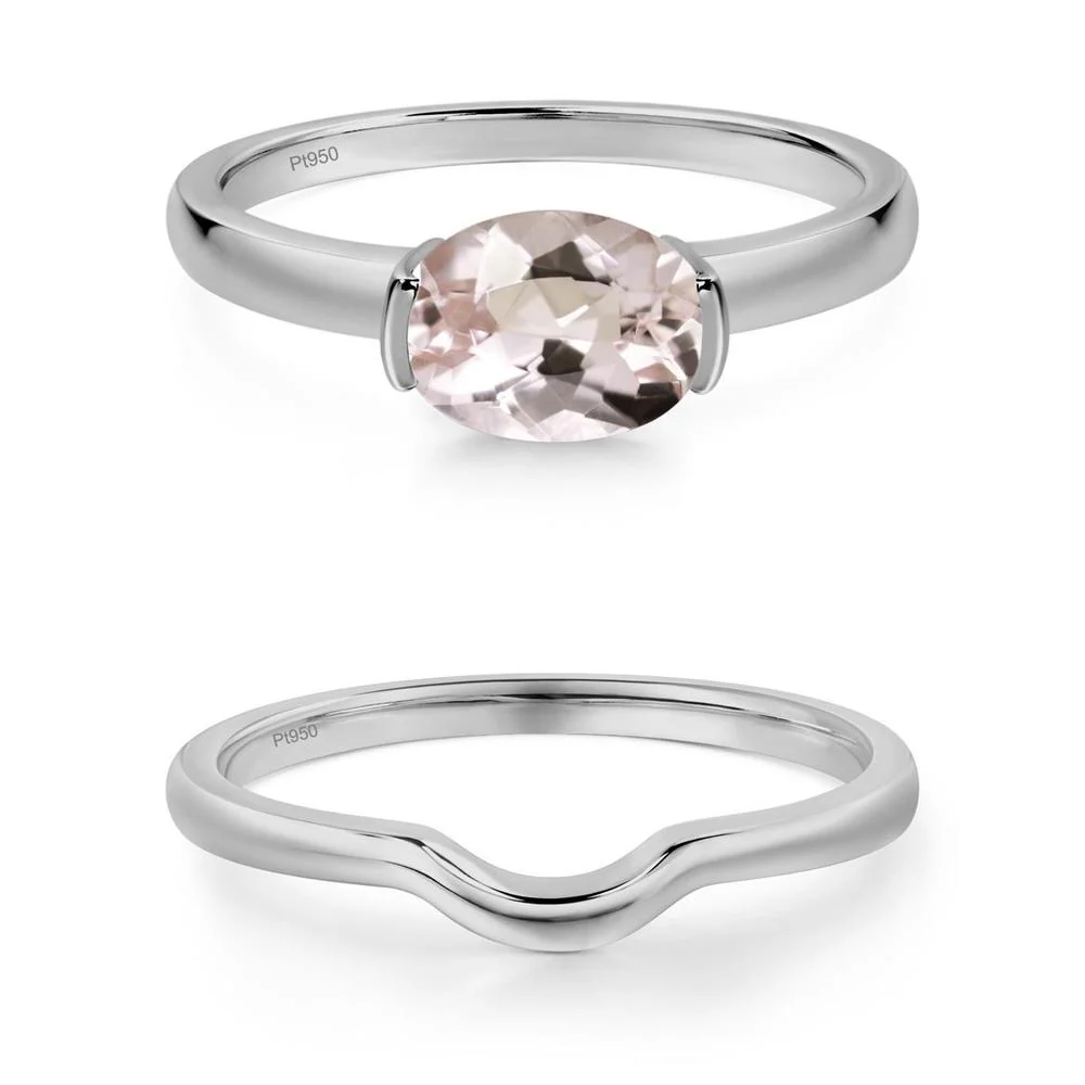 Oval Morganite Horizontal Engagement Ring - Image 27