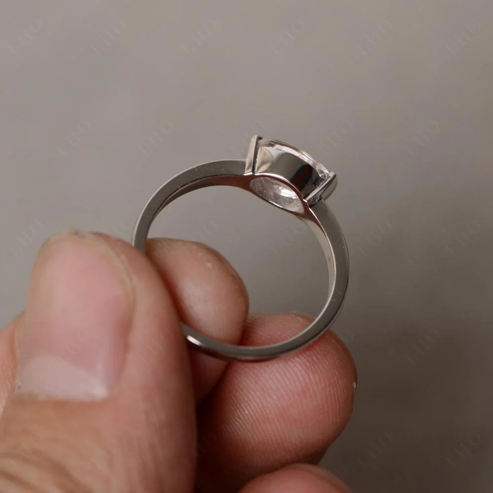 Oval Morganite Horizontal Engagement Ring - Image 31