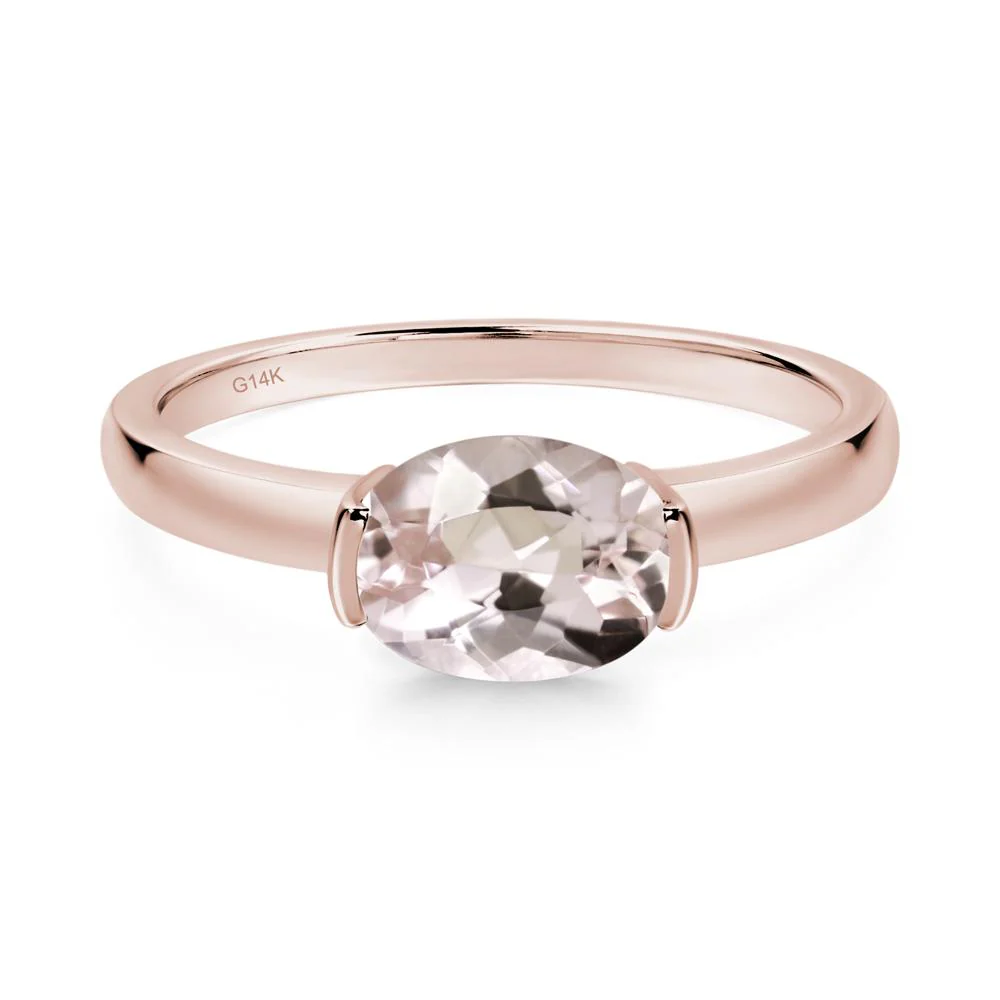 Oval Morganite Horizontal Engagement Ring - Image 6