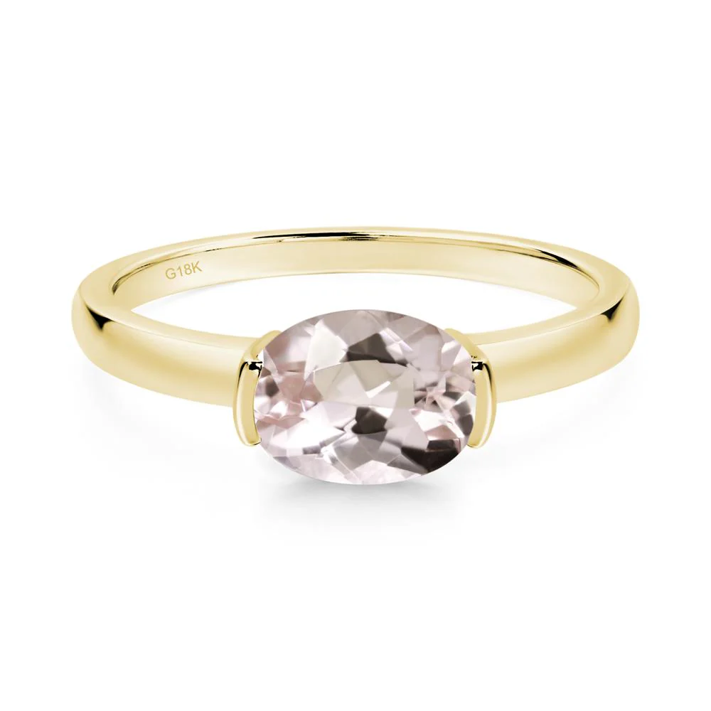Oval Morganite Horizontal Engagement Ring - Image 8