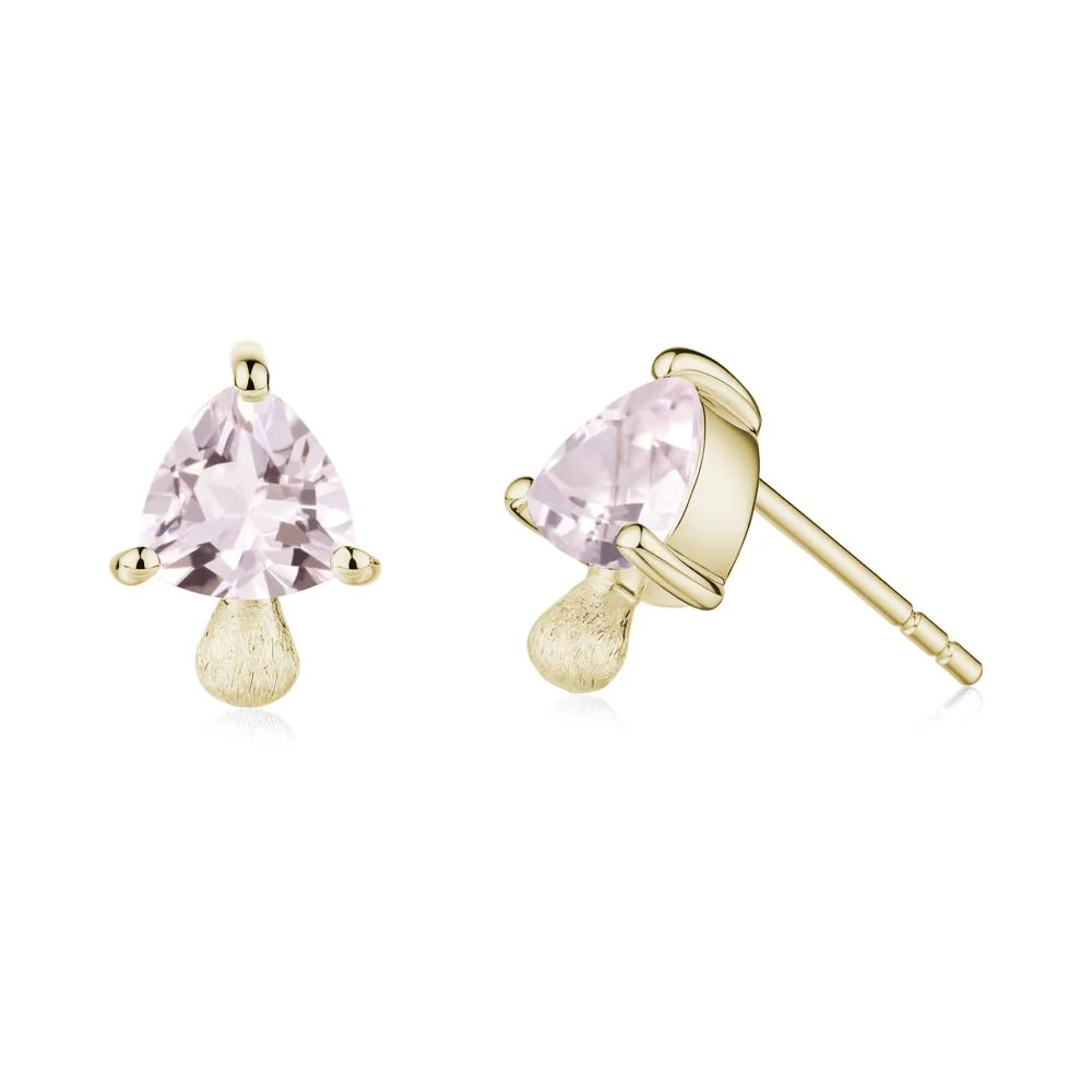 Morganite Mini Mushroom Stud Earrings - Image 4