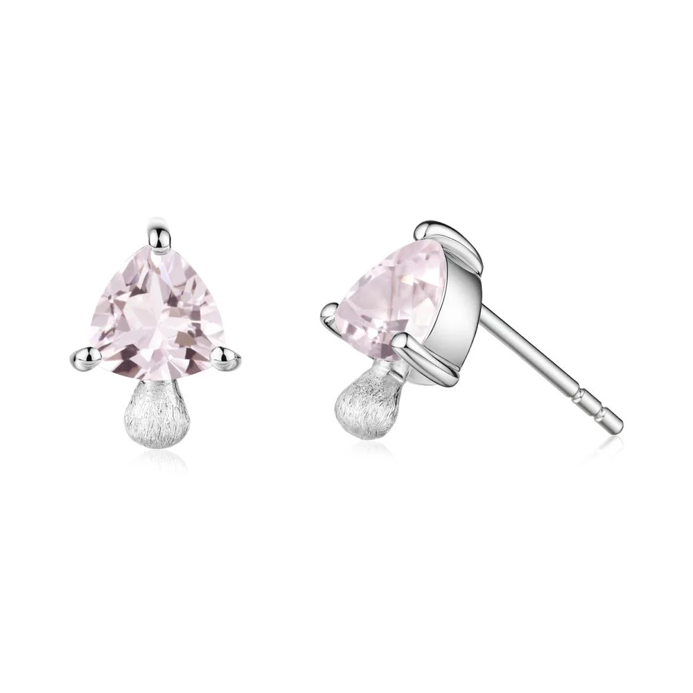 Morganite Mini Mushroom Stud Earrings - Image 5