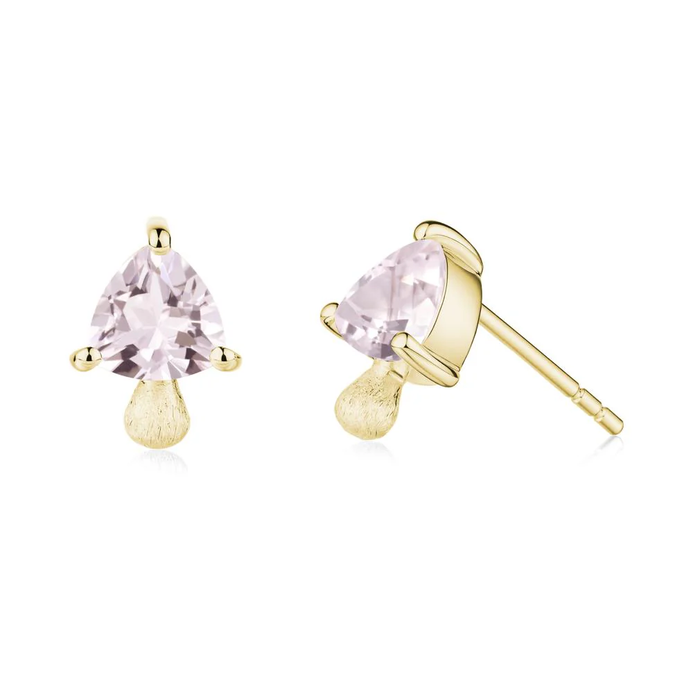 Morganite Mini Mushroom Stud Earrings - Image 9