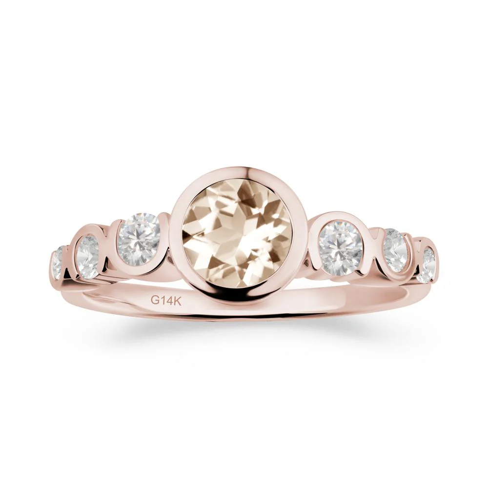 Morganite Multi Stone Engagement Ring