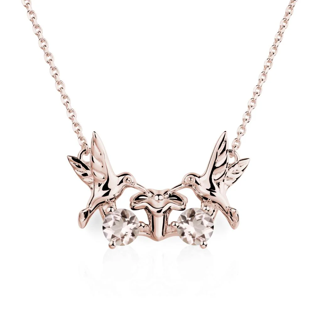 Morganite Necklace Hummingbird - Image 5