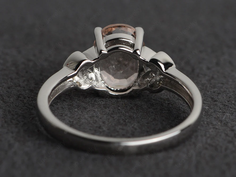 Classic Oval Morganite Promise Ring - Image 3