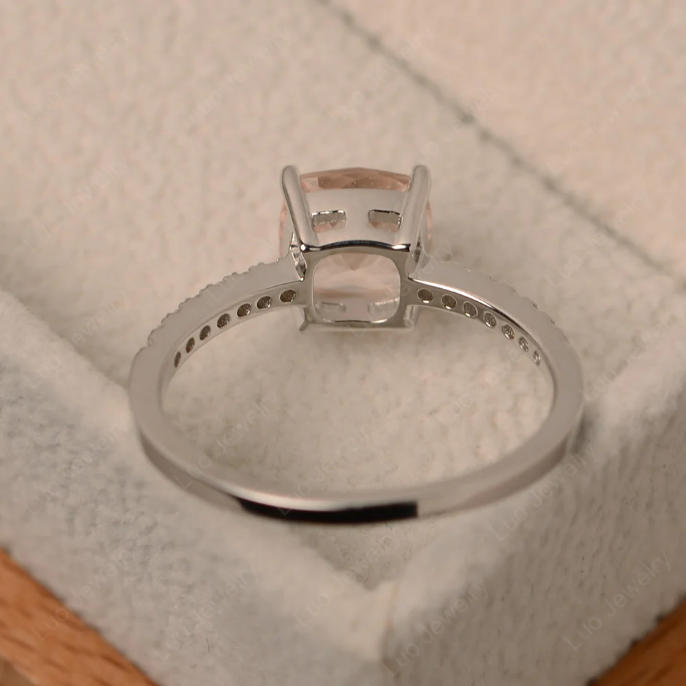 Cushion Cut Morganite Promise Ring - Image 3