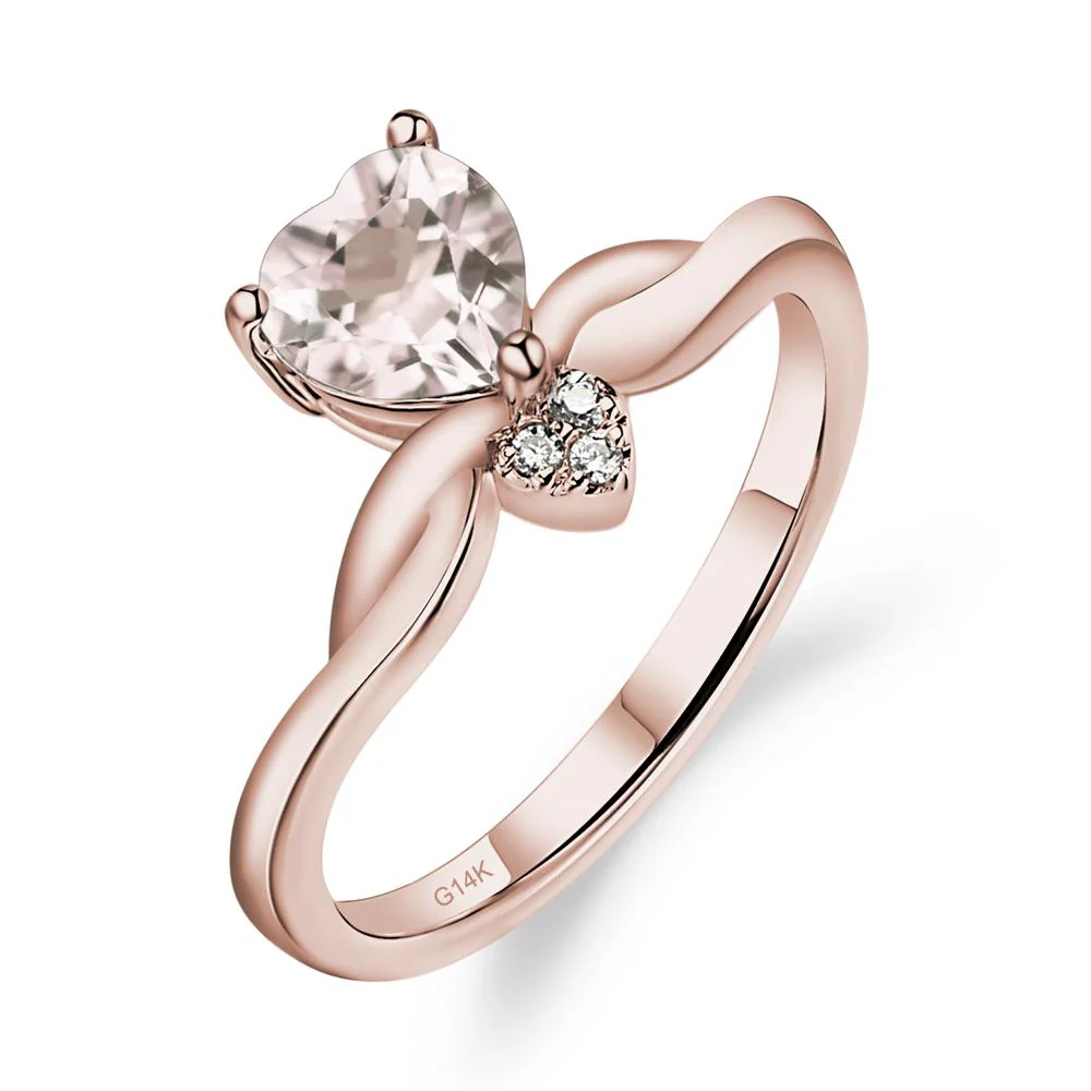 Morganite Twisted Heart Ring