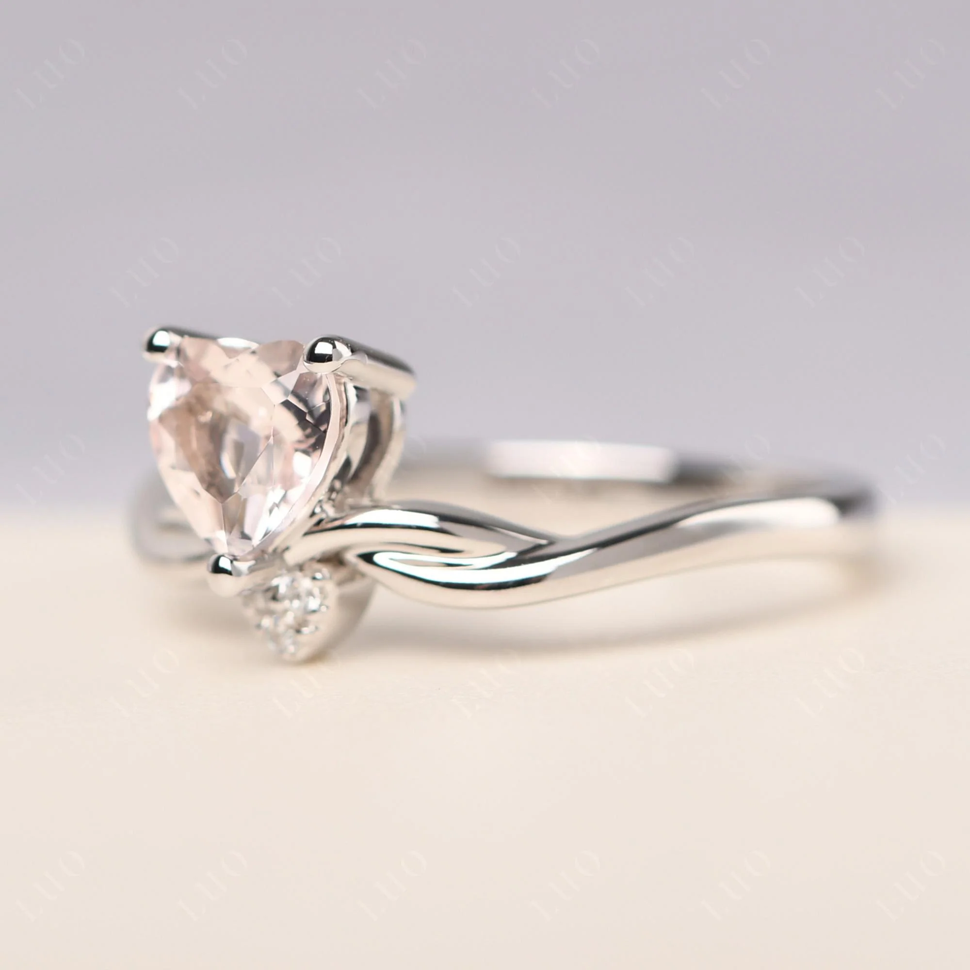 Morganite Twisted Heart Ring - Image 11