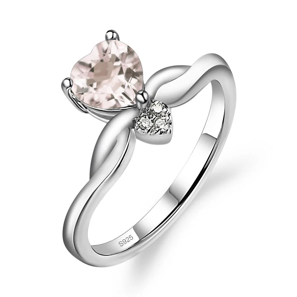 Morganite Twisted Heart Ring - Image 2