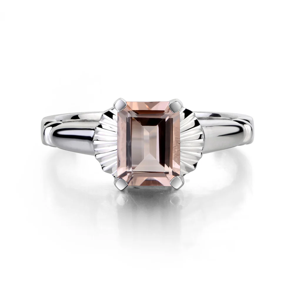 Vintage Style Morganite Solitaire Ring