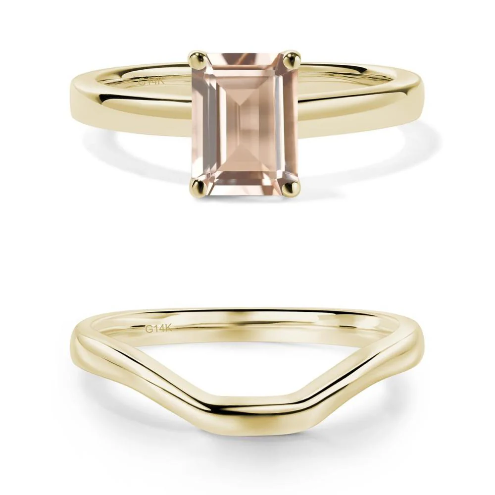 Morganite Plain Band Solitaire Engagement Ring - Image 27