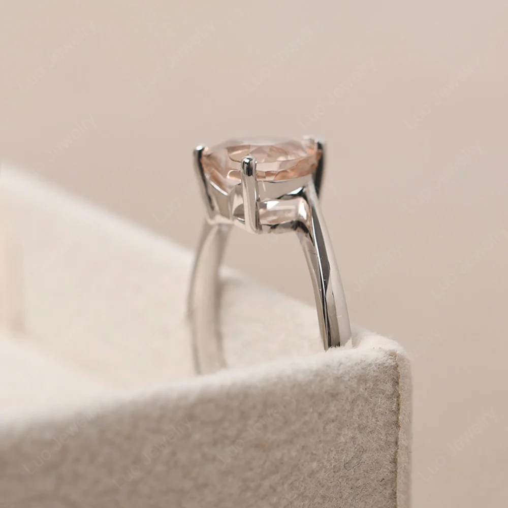Morganite Heart Solitaire Engagement Ring - Image 5