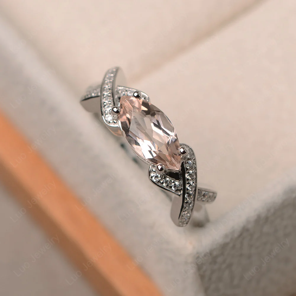 Morganite East West Criss Cross Ring - Image 2