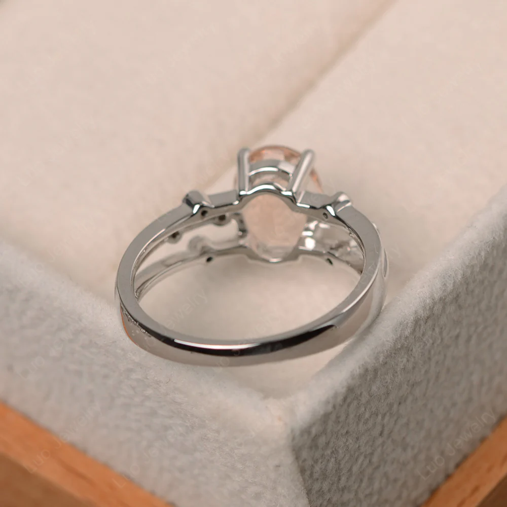 Oval Shaped Morganite Art Deco Ring - Image 3