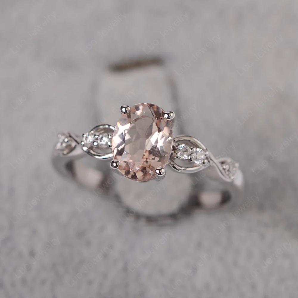 Oval Morganite Infinity Engagement Ring