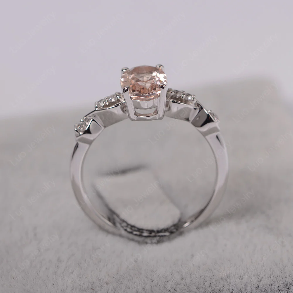 Oval Morganite Infinity Engagement Ring - Image 3