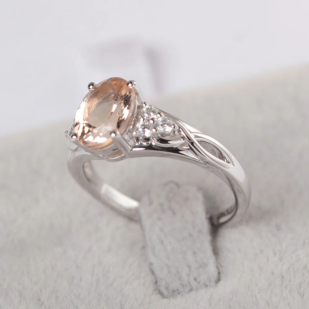 Oval Morganite Twist Engagement Ring - Image 2