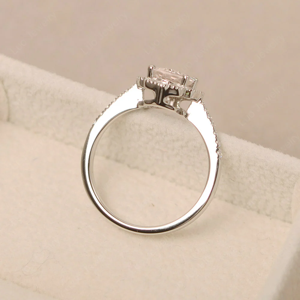 Milgrain Halo Morganite Engagement Ring - Image 3