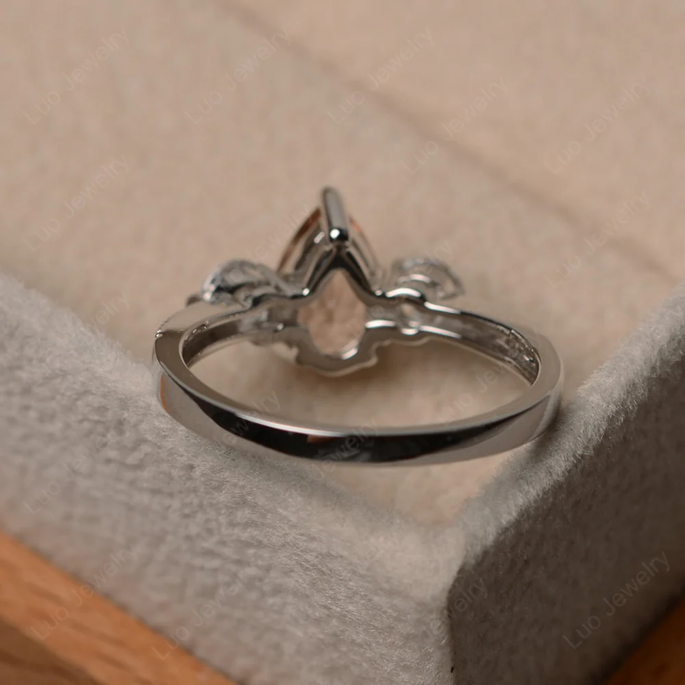 Pear Shaped Morganite Engagement Ring - Image 3
