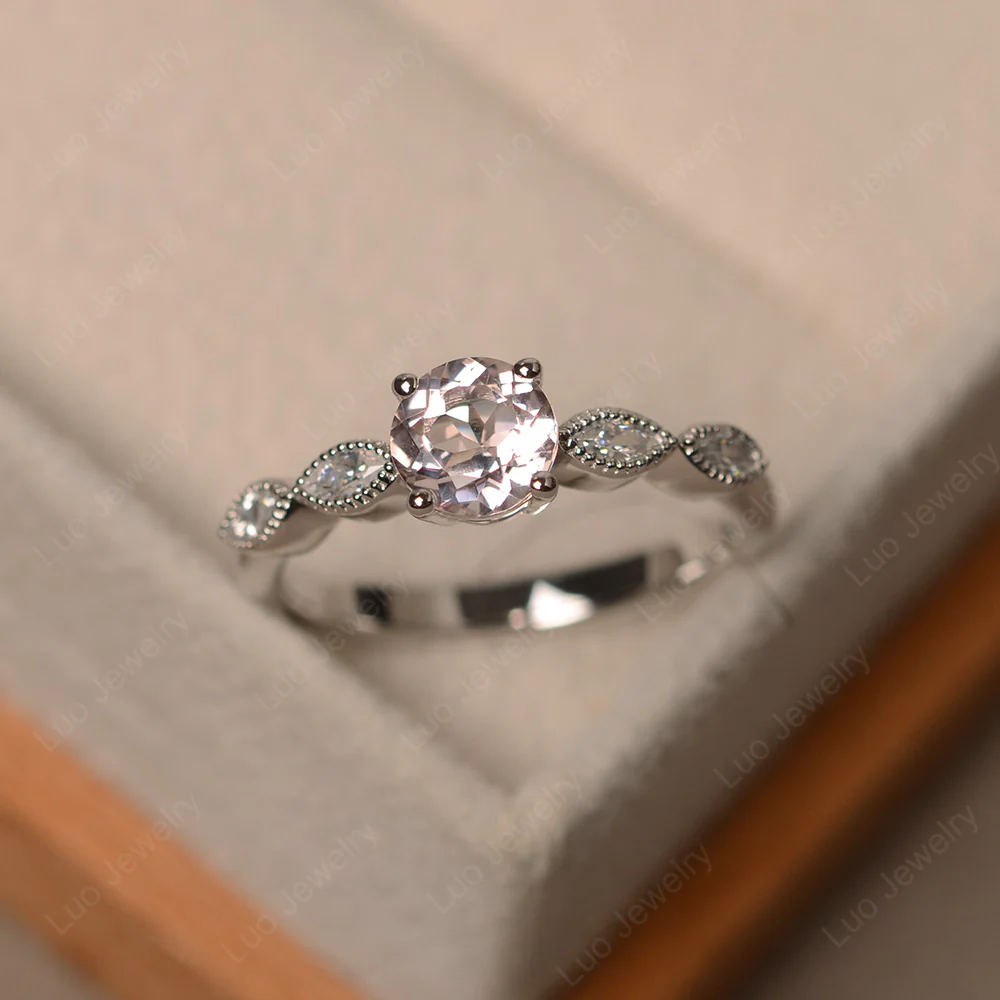 Morganite Milgrain Vintage Inspired Ring