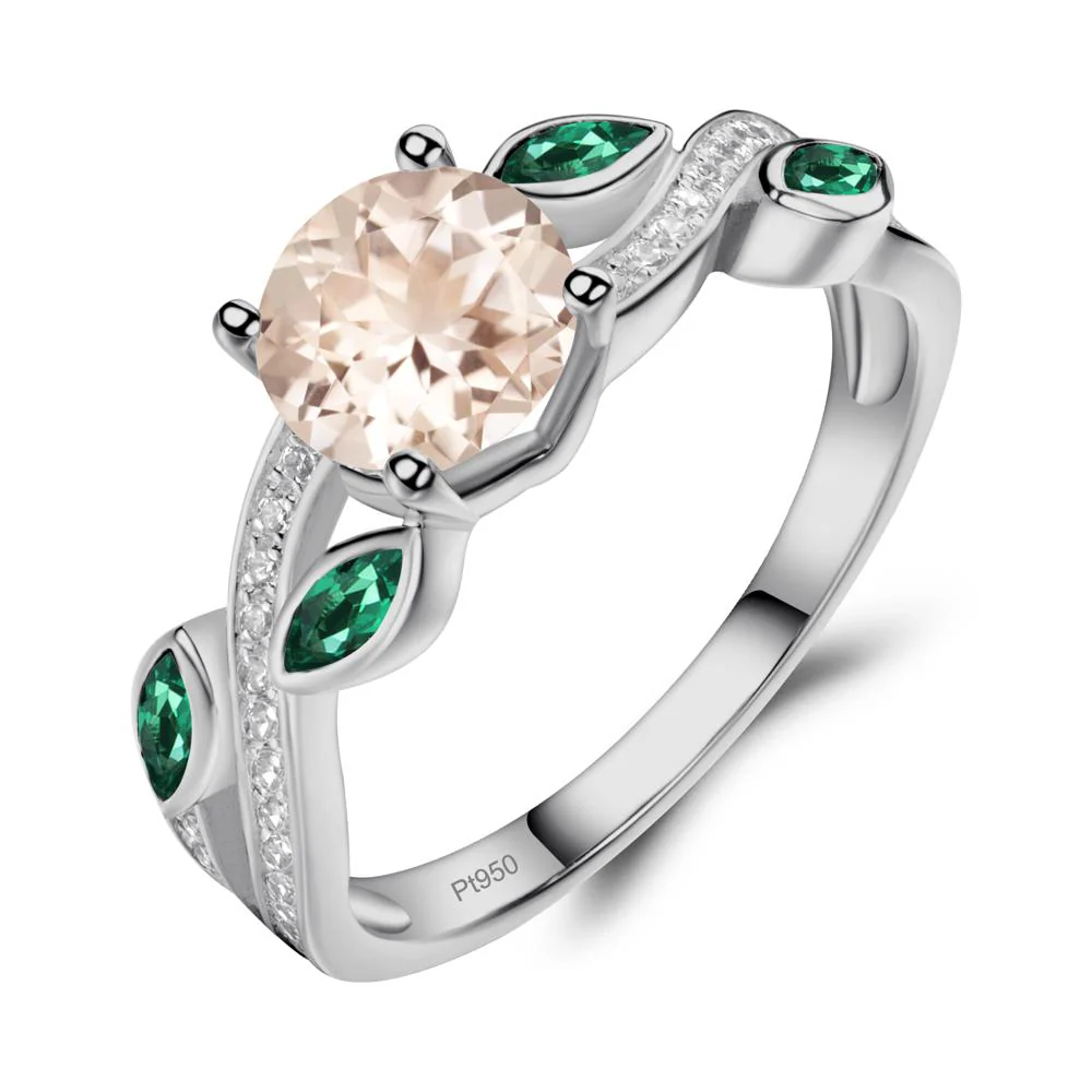 Morganite Twisted Leaf Engagement Ring - Image 6