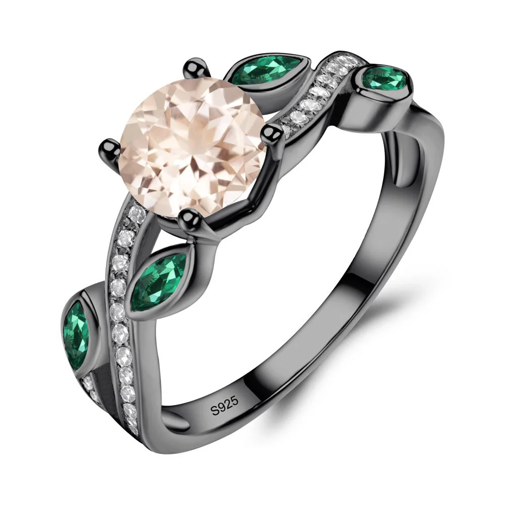 Morganite Twisted Leaf Engagement Ring - Image 9