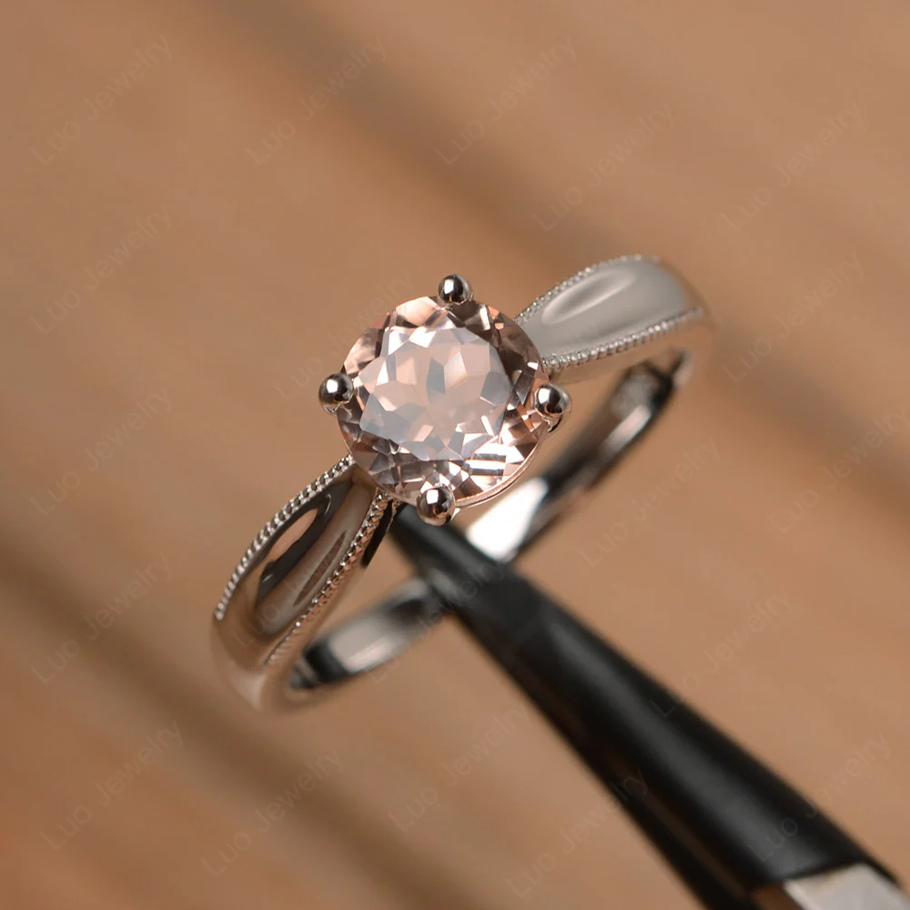 Morganite Simple Engagement Ring - Image 2