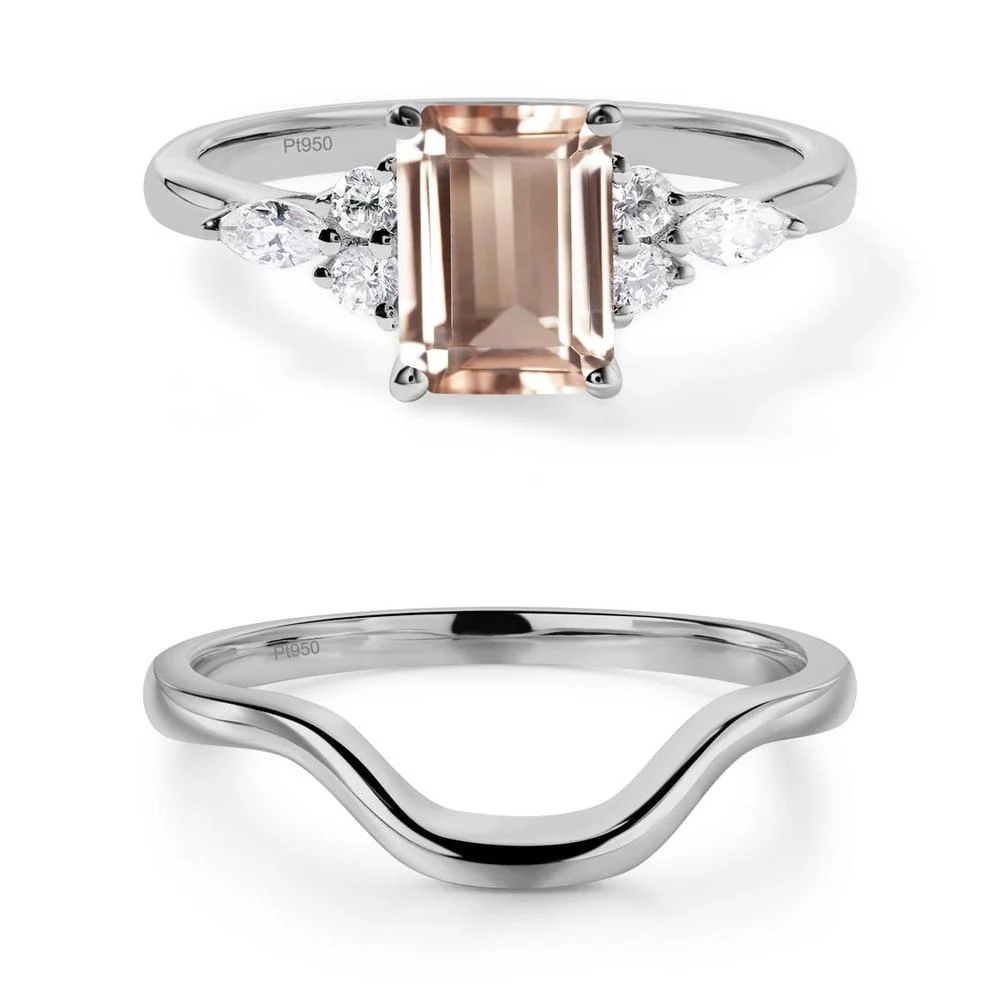 Simple Emerald Cut Morganite Ring - Image 19