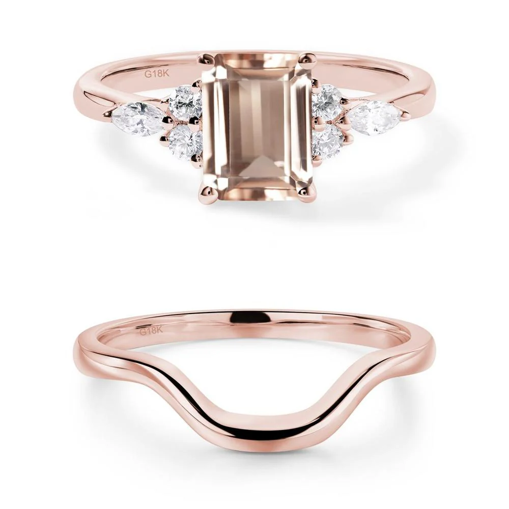 Simple Emerald Cut Morganite Ring - Image 21