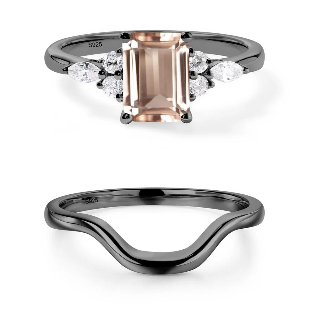 Simple Emerald Cut Morganite Ring - Image 25