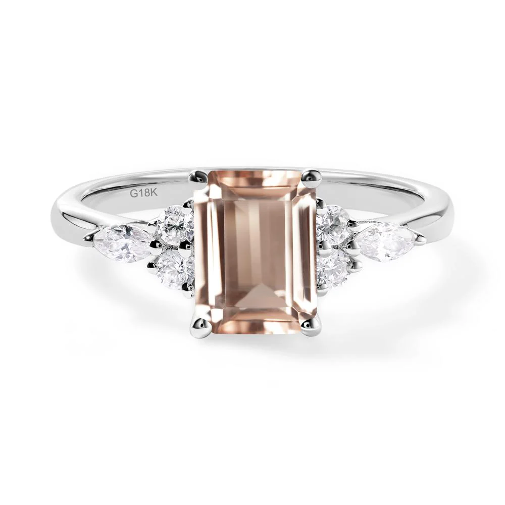 Simple Emerald Cut Morganite Ring - Image 3