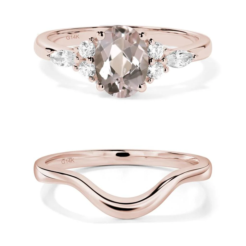 Simple Oval Morganite Engagement Ring - Image 11