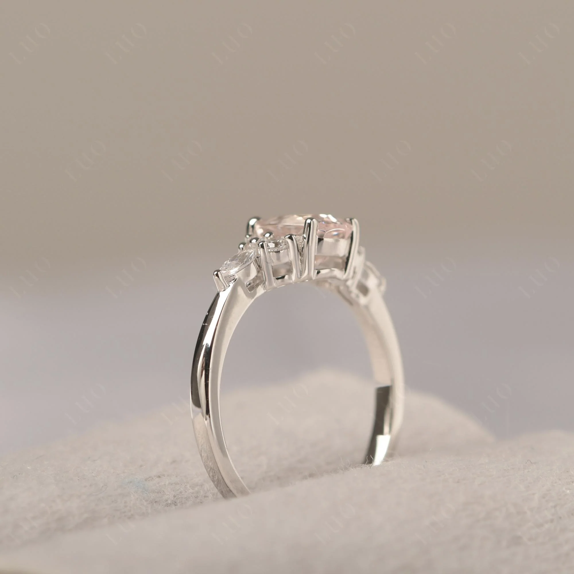 Simple Oval Morganite Engagement Ring - Image 32