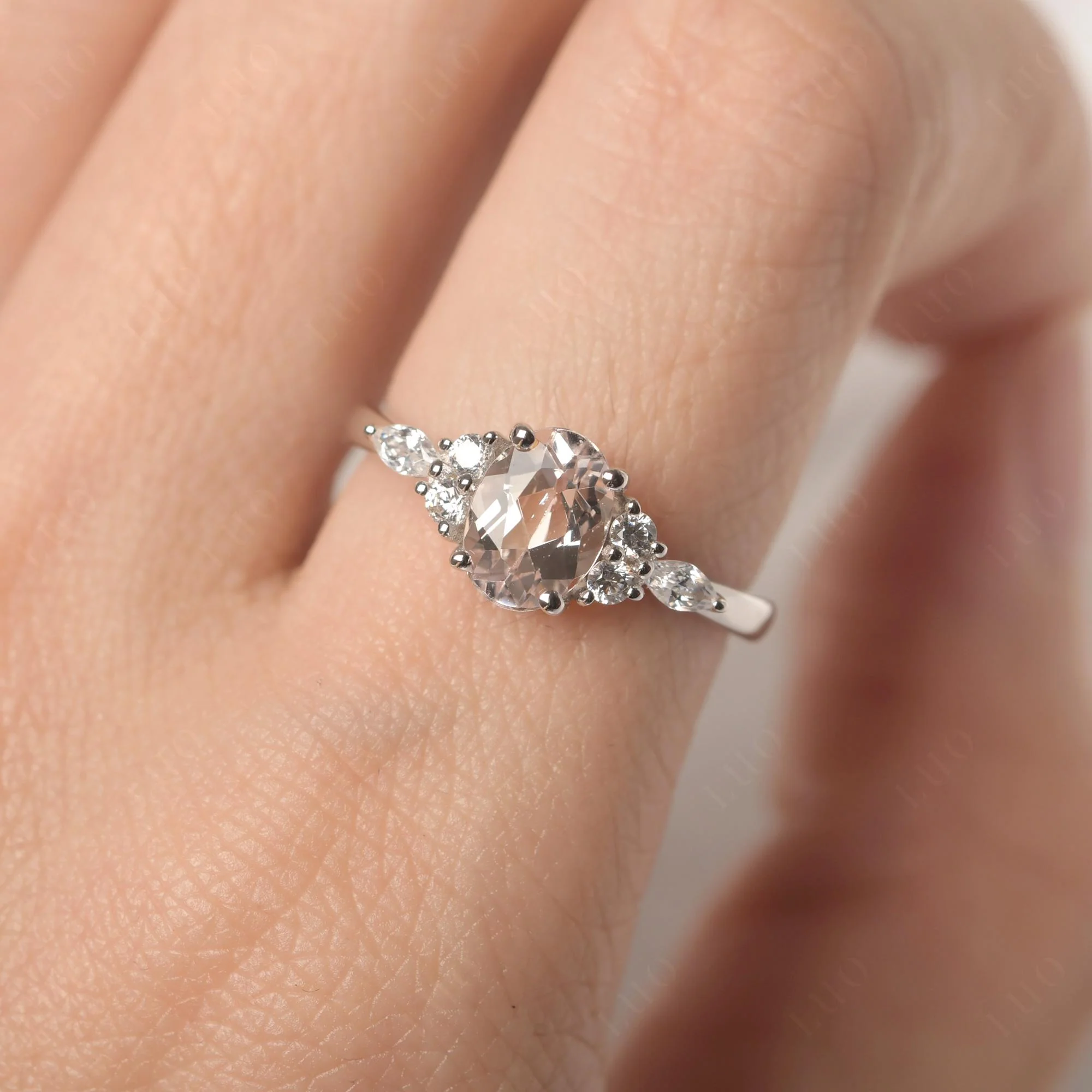 Simple Oval Morganite Engagement Ring - Image 33