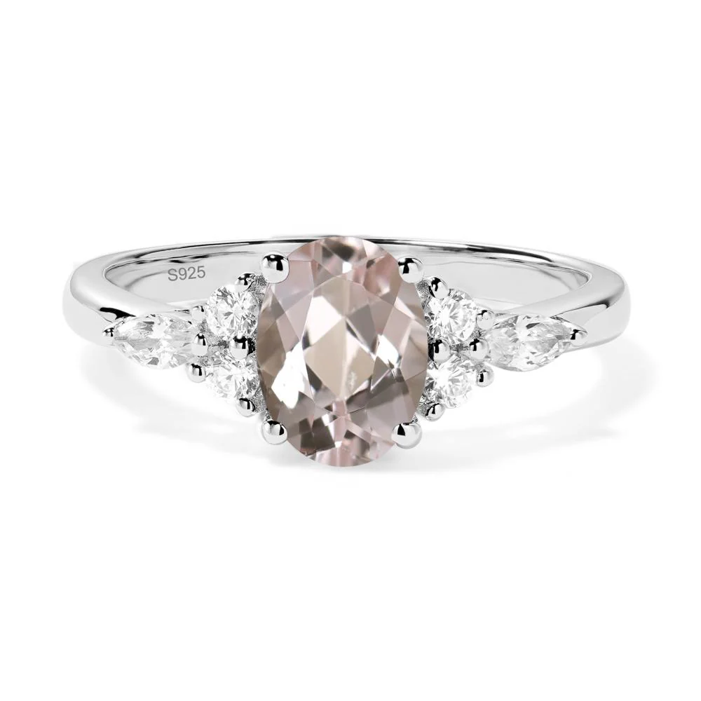 Simple Oval Morganite Engagement Ring - Image 4