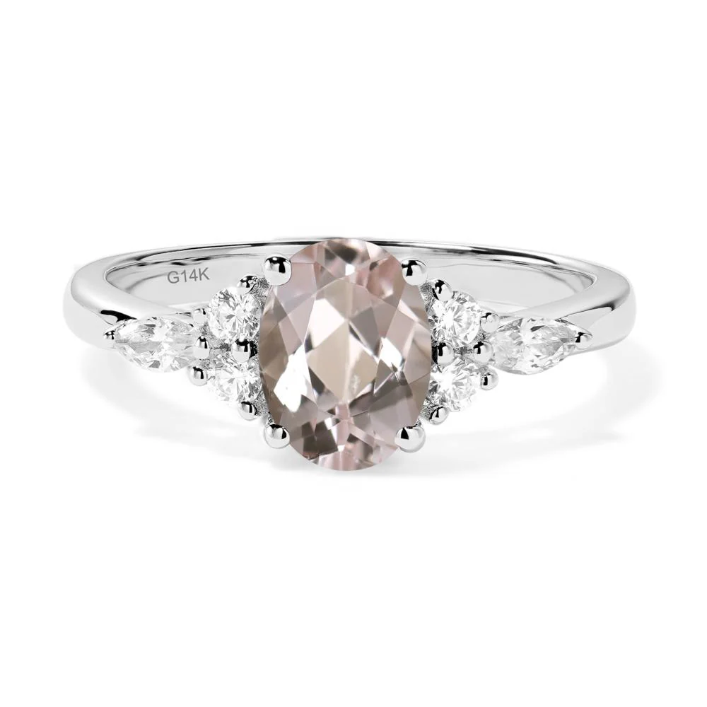 Simple Oval Morganite Engagement Ring - Image 5