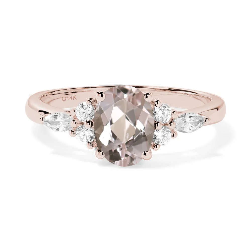 Simple Oval Morganite Engagement Ring - Image 9