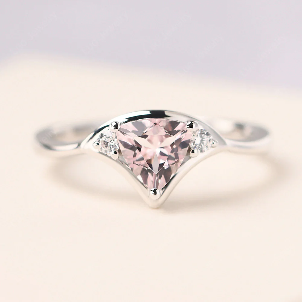Scalloped Morganite Engagement Ring