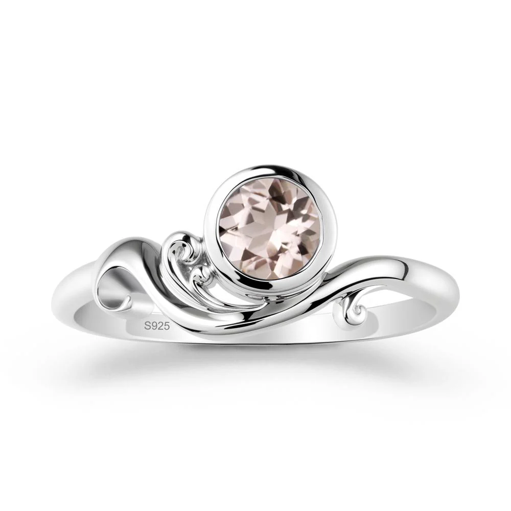 Morganite Ring with Bezel Setting - Image 9