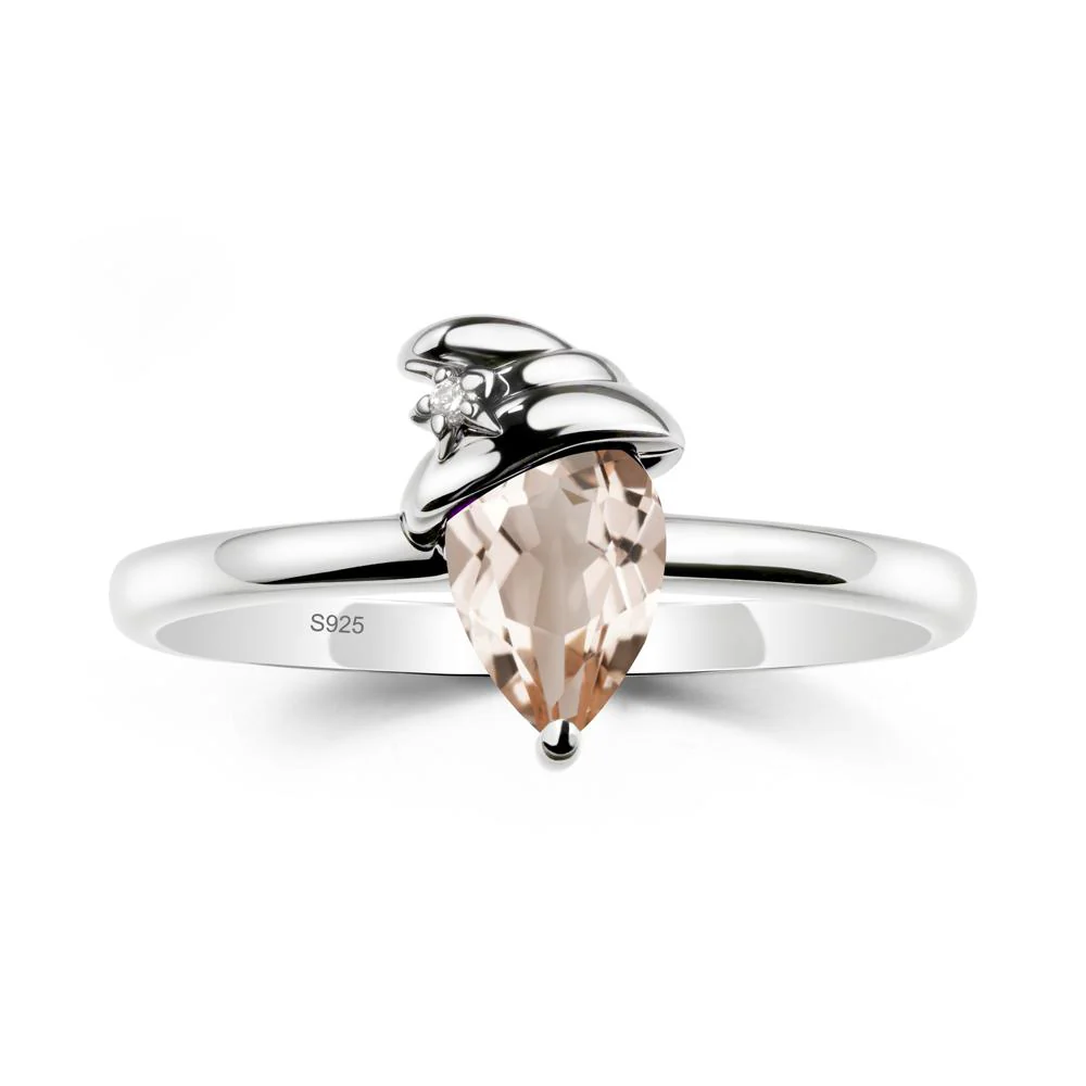 Morganite Ring with Hat Design