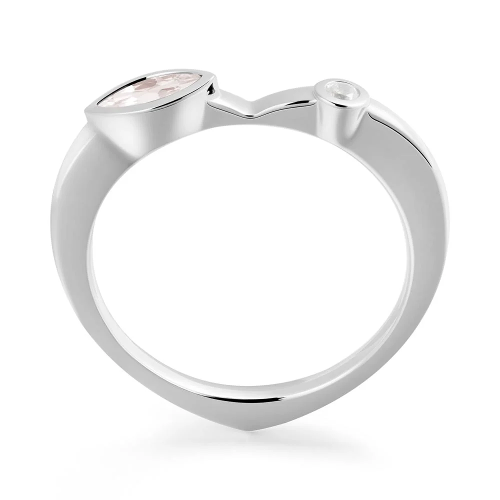 Morganite Ring with Hidden Heart Design - Image 6