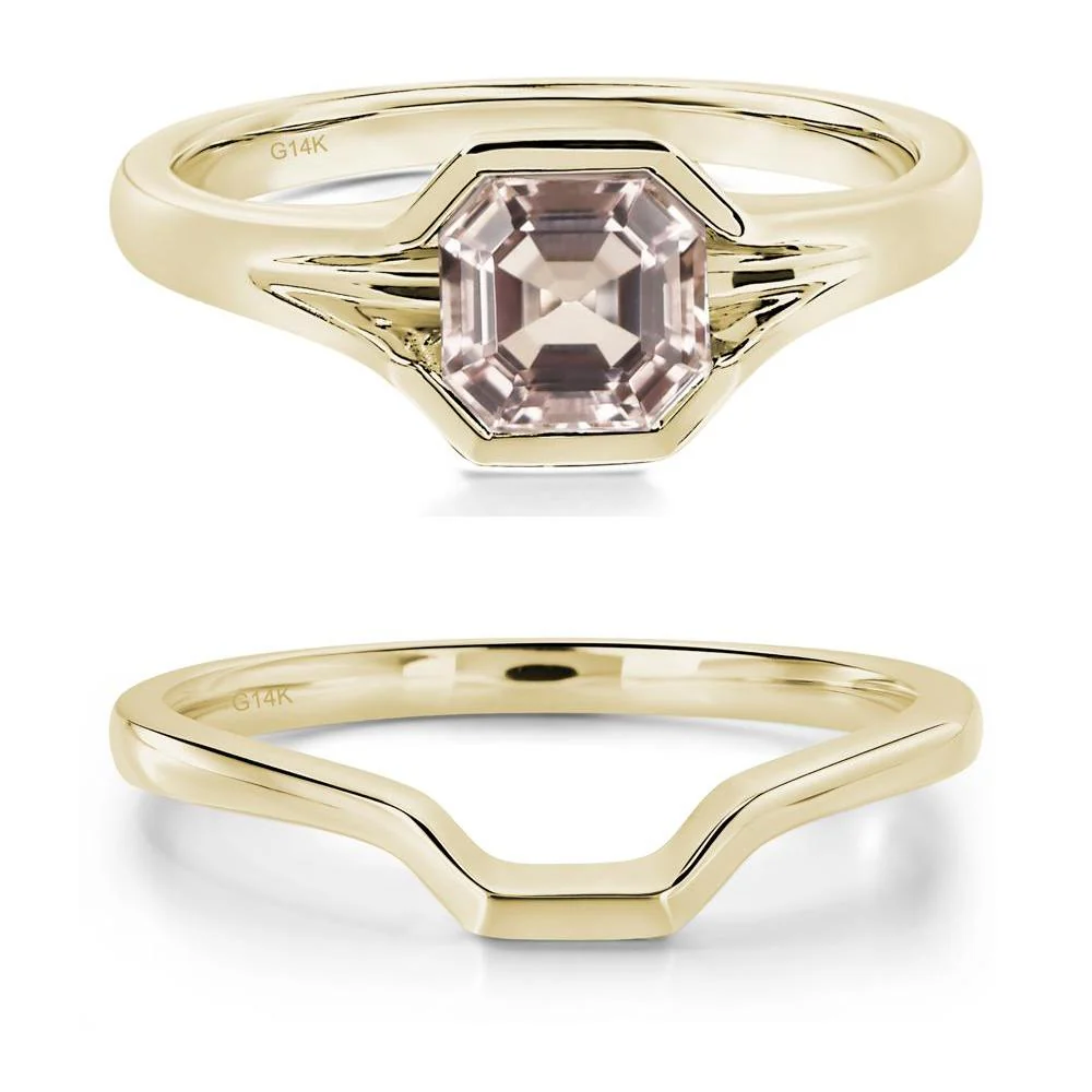 Morganite Bezel Set Engagement Ring - Image 15