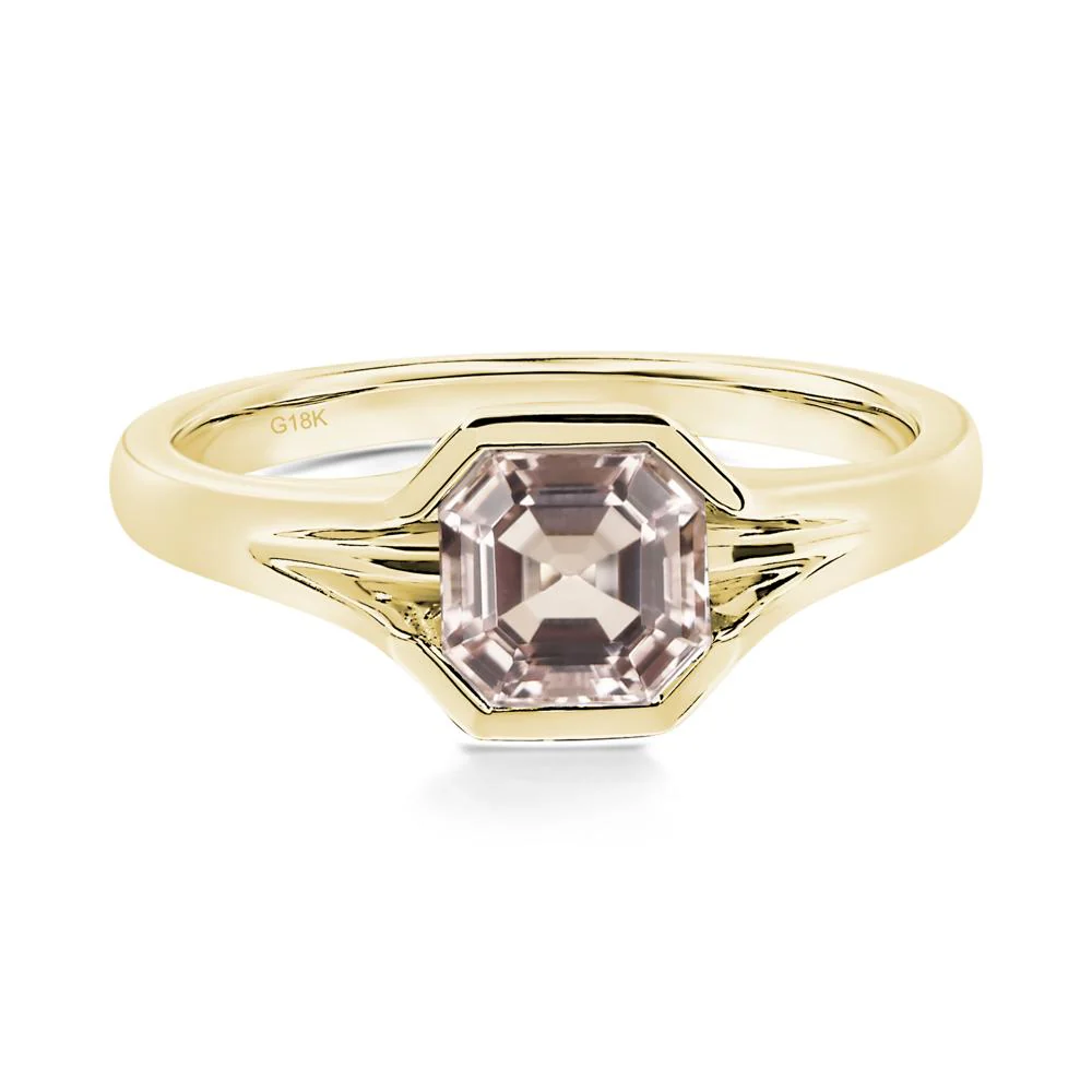 Morganite Bezel Set Engagement Ring - Image 7