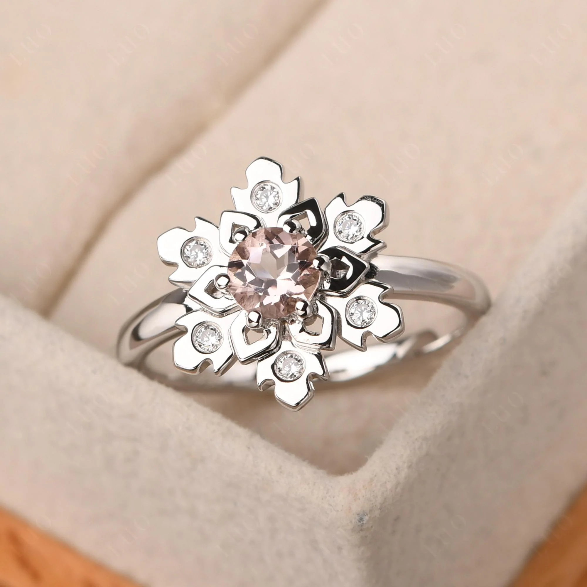 Morganite Snowflake Ring - Image 10